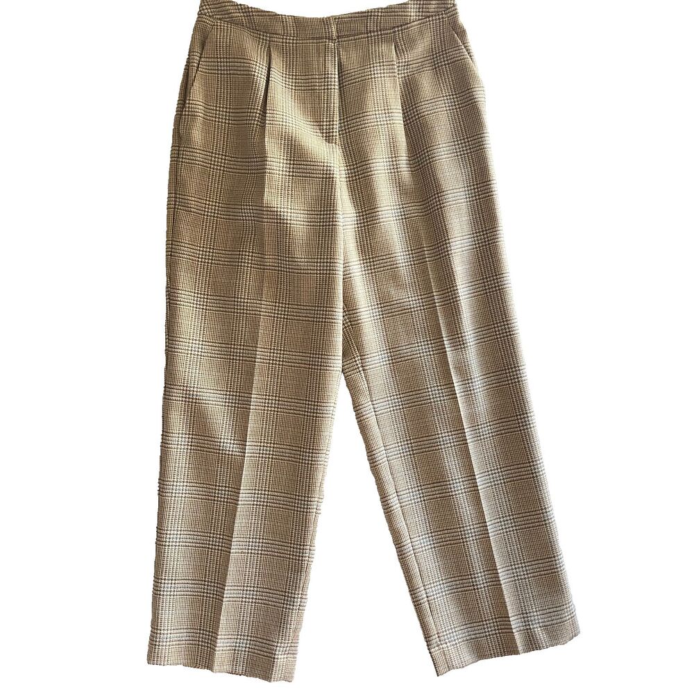 Talbots Pants 10 petite Glen Plaid 100% wool Made in USA Lined